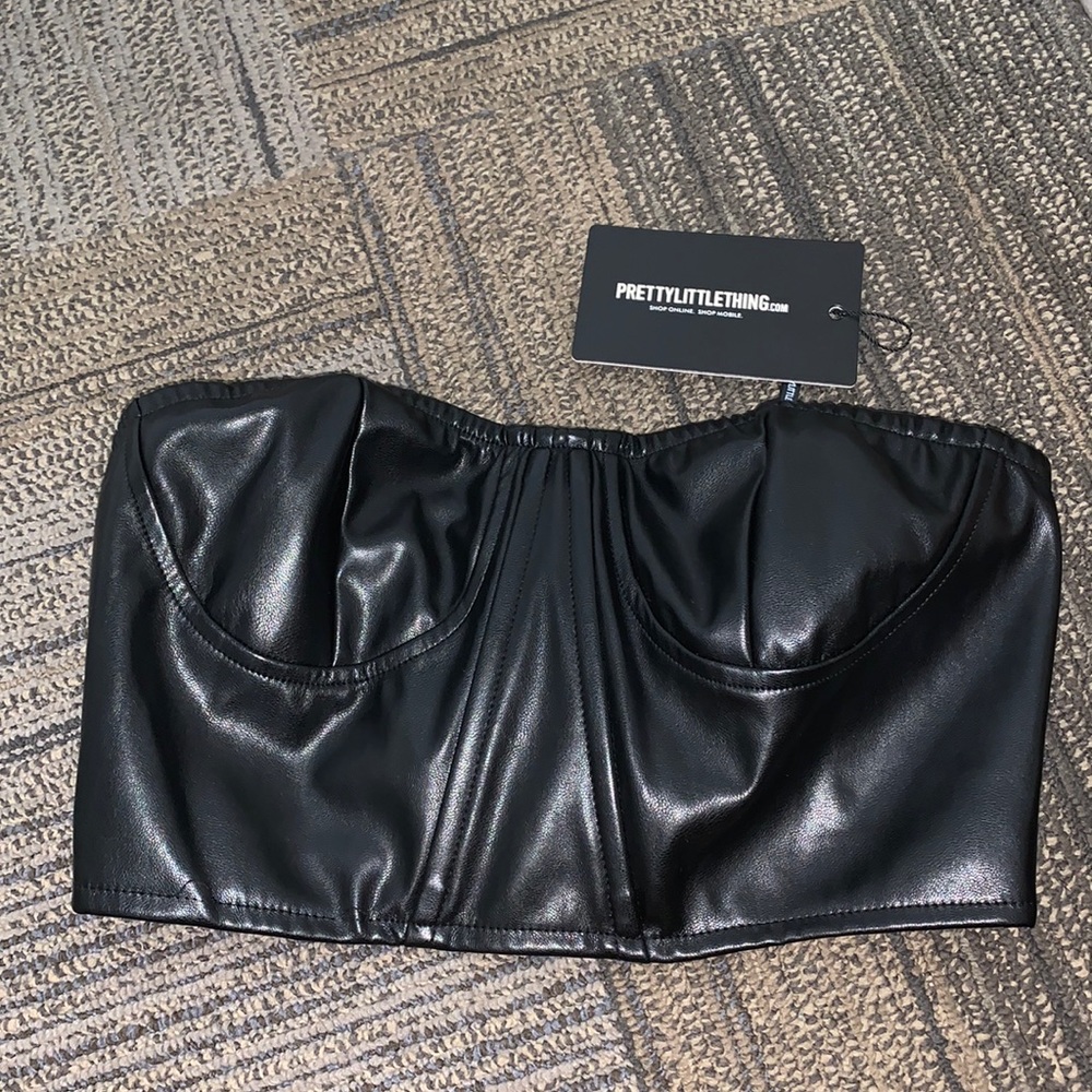 Cropped black bandeau